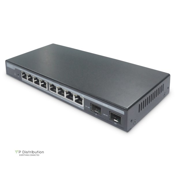 Digitus L2 managed Gigabit Ethernet PoE Switch 8-port PoE + 2-port SFP, 86W PoE budget