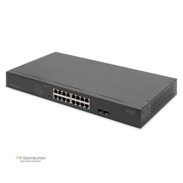 Digitus 16-Port Gigabit + 2-Port Gigabit SFP Unmanaged PoE Switch