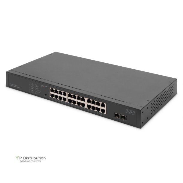 Digitus 24-Port Gigabit + 2-Port Gigabit SFP Unmanaged PoE Switch