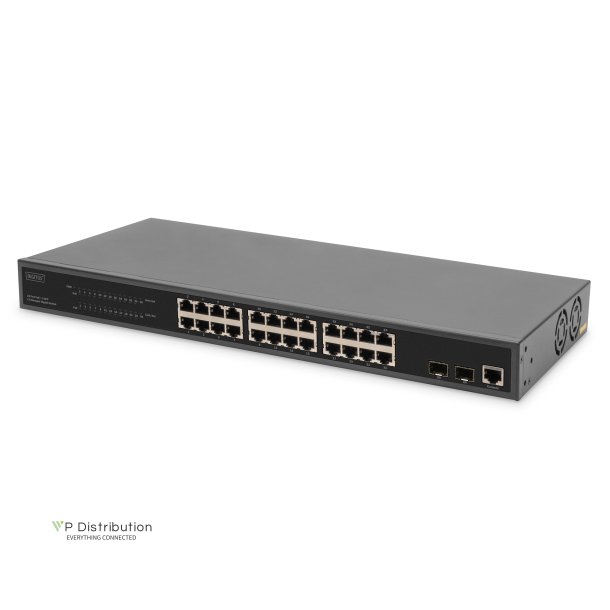 Digitus 24 Port L2 Managed Gigabit Ethernet Switch with PoE Injector, 2 SFP Upload