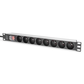 Digitus 1U Aluminum PDU, rackmountable, 8x CEE 7/5 rated power: 16A, 4000W, 250VAC 50/60Hz,