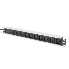 Digitus 1U Aluminum PDU, rackmountable 10A, 2500W, 250VAC 50/60Hz, overl-prot.,1xC14