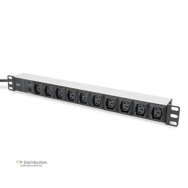 Digitus 1U Aluminum PDU, rackmountable 10A, 2500W, 250VAC 50/60Hz, overl-prot.,1xC14