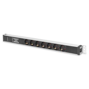Digitus Aluminium PDU, Rackmountable, frequency filter 16A, 3600W, 230VAC 50/60Hz, 7x safety, 2m