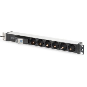 Digitus DIGITUS 1U Aluminum PDU, rackmountable 6x safety outlet,16A, 4000W, 250VAC 50/60Hz,