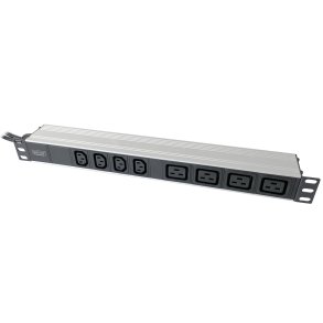 Digitus 1U Aluminum PDU, rackmountable, 4x C13, 4x C19 2x 16A Plug, 250VAC 50/60Hz open end