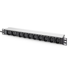 Digitus 1U Aluminum PDU, rackmountable, 8 x C13, 2 x C19 16A, 230VAC, 50/60Hz, IEC C20 plug