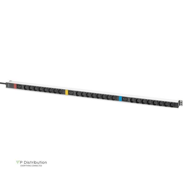 Digitus IT BASIC PDU, 3PH, 16A, 24 x C13, 3 x C19 Vertical, 3m cable, IEC309 3Ph-16A plug