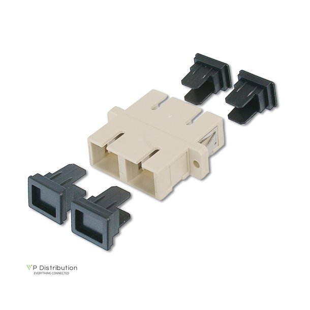 Digitus FO coupler, duplex, SC to SC, MM OM2, color grey ceramic sleeve, polymer housing, incl. screws