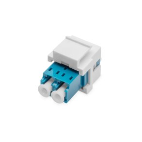 Digitus Fiber LC-duplex coupler, SM, for keystone panel OS2, Color blue, incl. keystone frame