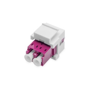 Digitus Fiber LC-duplex coupler, MM-OM4,for keystone panel Color Violet, incl. keystone frame