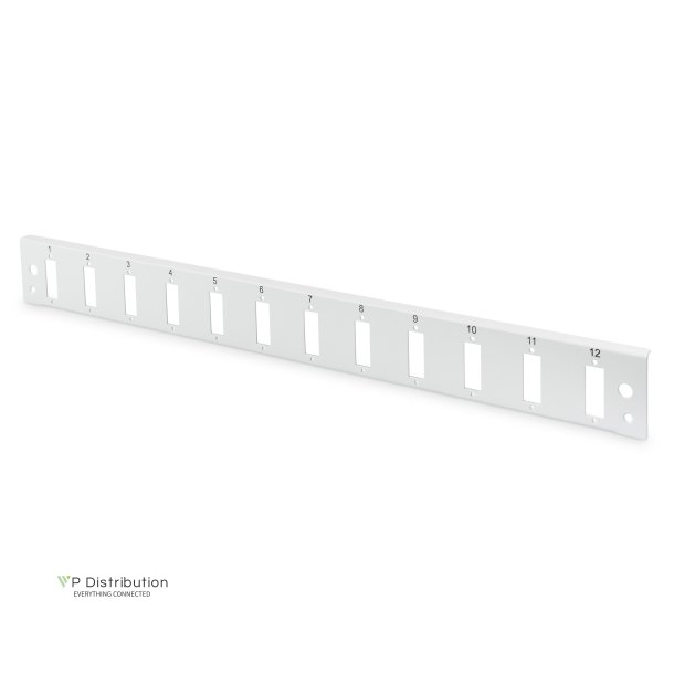 Digitus FO front panel, 1U, quick lock, 12x SC DX vertically, color grey (RAL 7035)