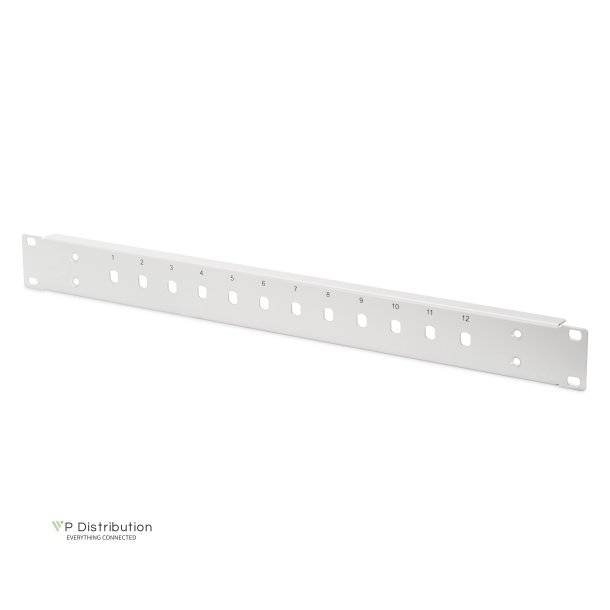 Digitus FO front panel, 1U, 12x ST, fixed grey (RAL 7035), for -AL and -F boxes