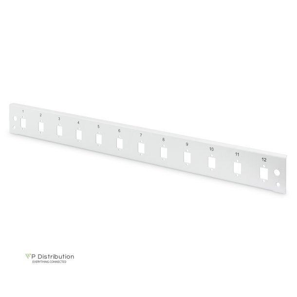 Digitus FO front panel, 1U, quick lock, 12x LC DX, SC SX E2000 SX, vertically, color grey (RAL 7035)