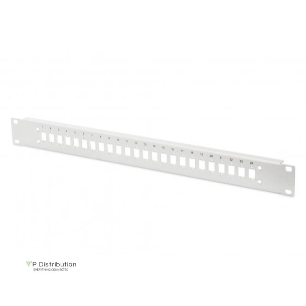 Digitus FO front panel, 1U, 24x LC DX, fixed grey (RAL 7035), for -AL and -F boxes