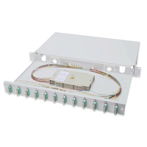 Digitus FO splice box, 1U, equipped, 12x SC DX, OM3 incl. splice cassette, colored pigtails, couplers
