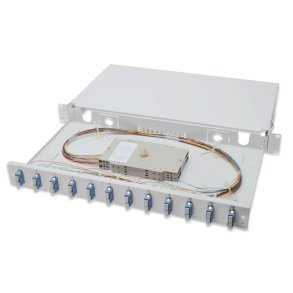 Digitus FO splice box, 1U, equipped, 12x SC DX, OS2 incl. splice cassette, colored pigtails, couplers