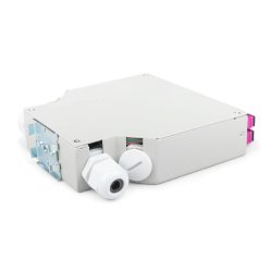 Fiber DIN Rail Box, Preassembled, MM OM4, 6 SC DX with Pigtails and Couplers