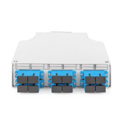 Fiber DIN Rail Box, Preassembled, SM, 6 SC DX with Pigtails and Couplers