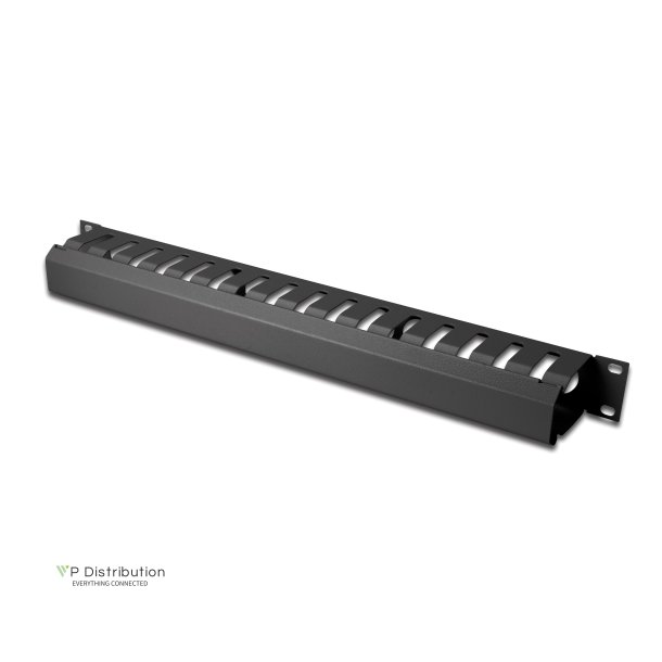 Digitus 1U cable management cage detachable rear plate, 44x483x68 mm, black