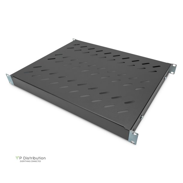 Digitus 1U fixed shelf for 600 mm depth racks 43x483x358 mm, adjust. up tp 550 mm depth, black
