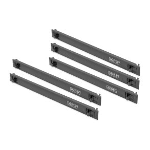 1U blank panel, snap-in, material ABS color black, 5 pieces