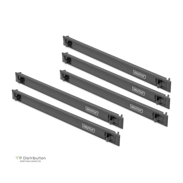 1U blank panel, snap-in, material ABS color black, 5 pieces