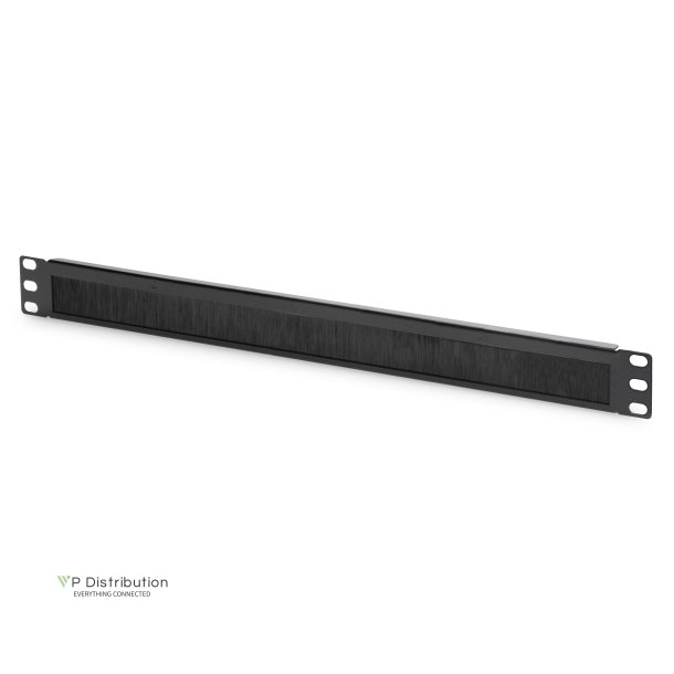 Digitus 1U cable brush management panel open brush, color black (RAL 9005)