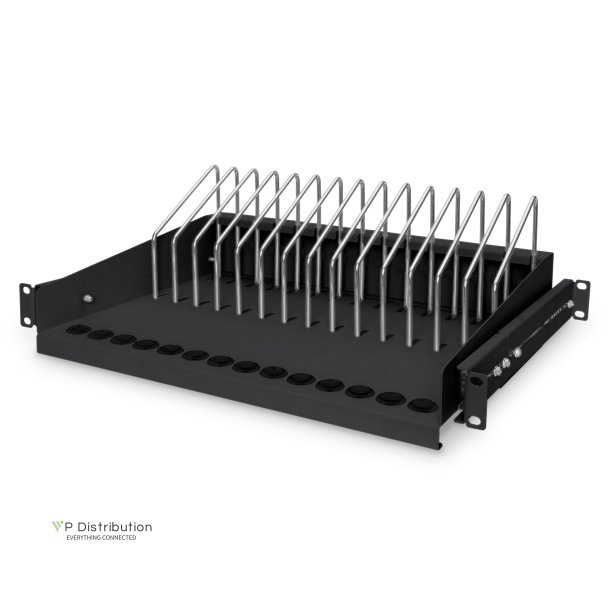 Digitus Extendible shelf for tablets, laptops, smartphones 175x483x340 mm, black (RAL 9005)