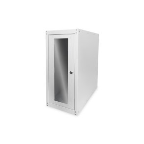 Digitus Computer case with castors, 698.5x300x600 mm inner dim. 583x246x600 mm, glass door, RAL 7035