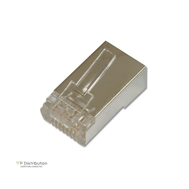 Modular Plug, for stranded  Round Cable, 8P8C shielded, 100 pcs. packr