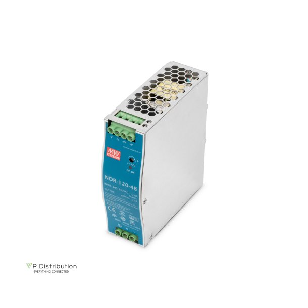 Industrial Power Supply 48V DC, 120W AC-DC, metal case, DIN rail mountable