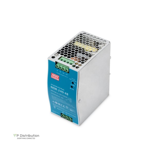 Industrial Power Supply 48V DC, 240W AC-DC, metal case, DIN rail mountable