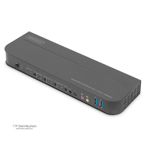 Digitus KVM Switch, 4x1,DP, DP/HDMI Out,USB 4Kx2K@60Hz