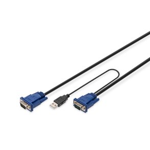Digitus KVM Cable Set,VGA, USB black, 3,0 m