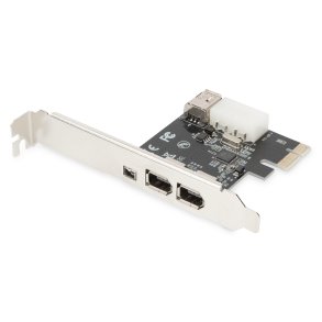 Digitus IEEE 1394a Interface Card, PCIexpress, 4 Port 1x ext. 1394mini, 2x ext./1x int. 1394a Ports