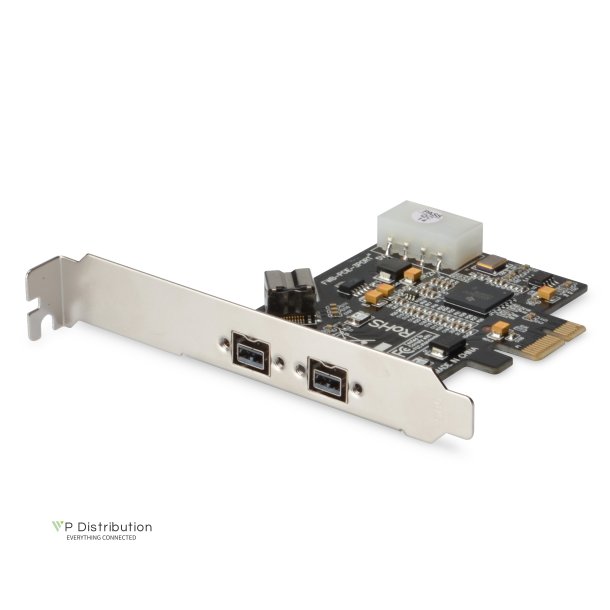 Digitus IEEE 1394b PCIexpress Add-On card 3-port, 2x9-Pin Extern+1x9-Pin Intern, XIO2213B