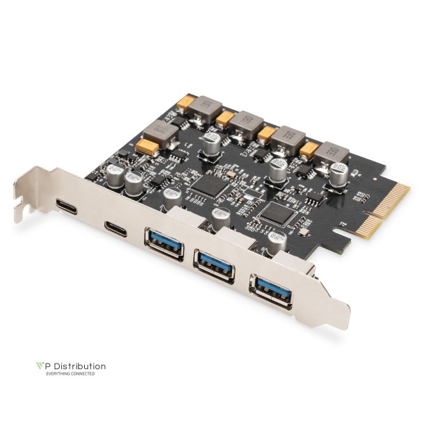 Digitus PCIe Karte 2x USB-C + 3x USB A 5x SuperSpeed 10Gbps