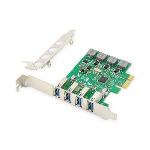 Digitus USB PCI Express Add-On card USB3.0, 4-port A/F, Chipset: VL805, self powered