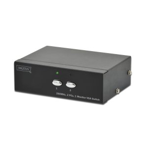 Digitus VGA Switch, 2 inputs, 1 output 250MHz, incl. power supply, DC9V, 300mA, 1080p