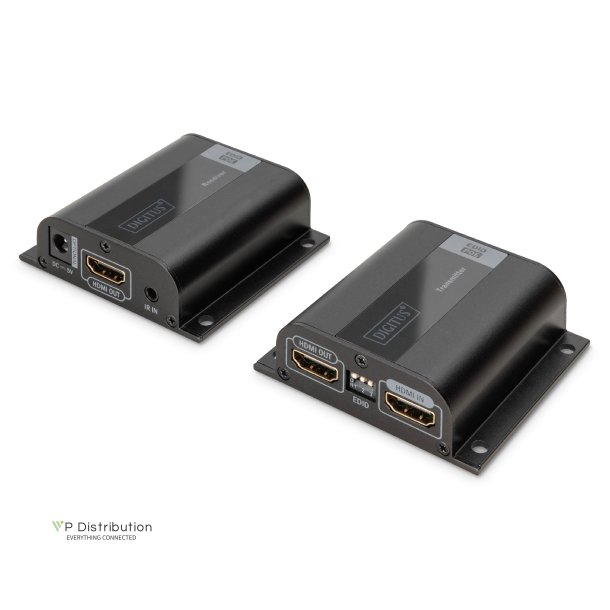 Digitus HDMI Extender Set, 50 m over network cable (CAT 6/6a/7), EDID, 1x HDMI loop out, FHD, 1080p