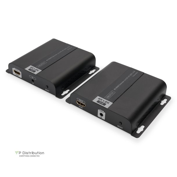 Digitus 4K HDMI Extender Set over IP/CAT 5, 6 (120 m) complete PoE powered, UHD 4K@30Hz