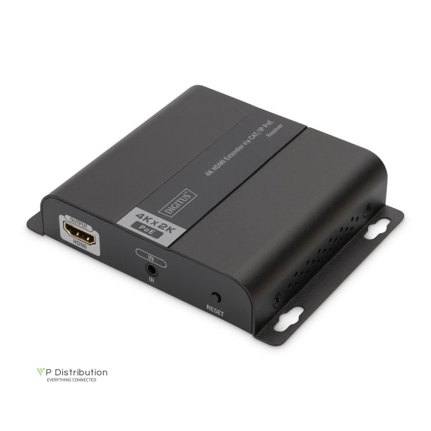 Digitus 4K HDMI Extender, Receiver Unit over IP/CAT 5, 6 (120m), POE powered