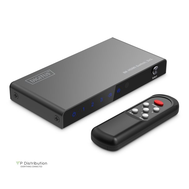 Digitus 3x1 HDMI Switch, 8K/60Hz (4:4:4), HDR, HDCP 2.3