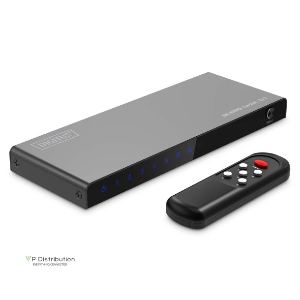 Digitus 5x1 HDMI Switch, 8K/60Hz (4:4:4), HDR, HDCP2.3