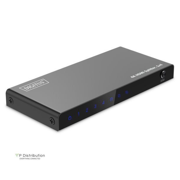 Digitus 1x4 HDMI Splitter, 4K/60Hz HDCP 2.2, EDID Control
