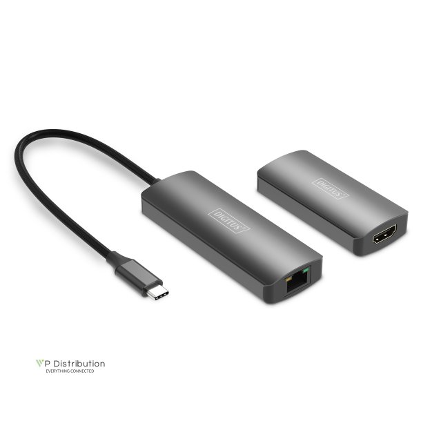Digitus Video Extender Set, USB-C - HDMI, 4K/120Hz CAT6, 30 m