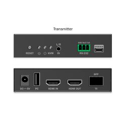 HDMI Fiber KVM Extender Set 4K/60Hz, 40 km/300 m, IP 1G, Black