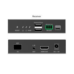 HDMI Fiber Receiver for DS-55348 4K/60Hz, 40 km/300 m, IP 1G, Black