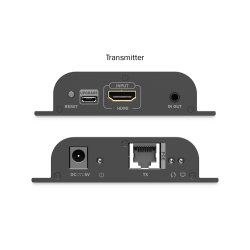 HDMI IP Extender Set, 4K/60Hz 120/200 m, PoE, One-to-Many, CAT, Black